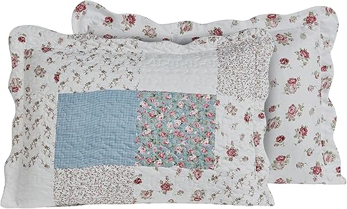 Miniatura 157 de Brilliant Sunshine Juego de edredón de 3 piezas con 2 fundas de almohada, diseño de corazón gris, diseño floral y de encaje, colcha reversible