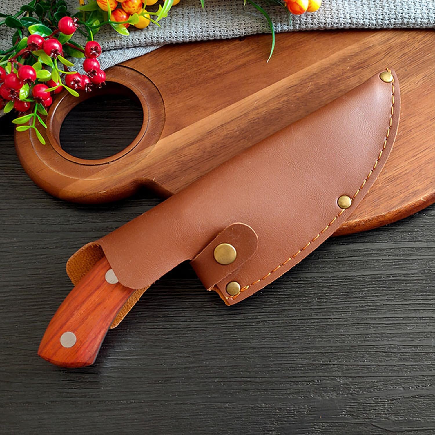 Funda Para Cuchillo De Deshuesar de 2 Piezas, Cuero PU, Portátil