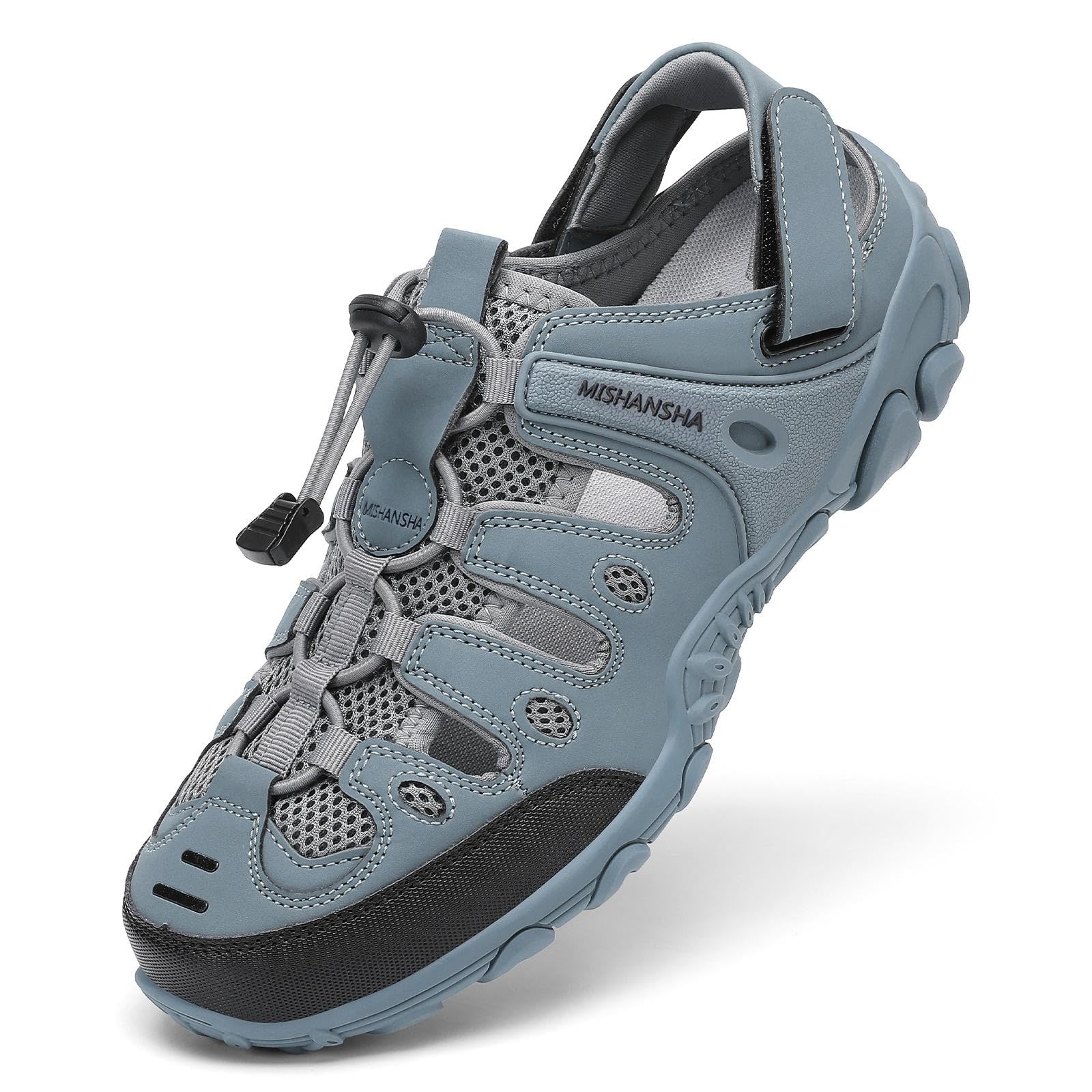 Mishansha Men's Women's Hiking Sandals, Closed Toe Outdoor Water Sandals with Adjustable Strap