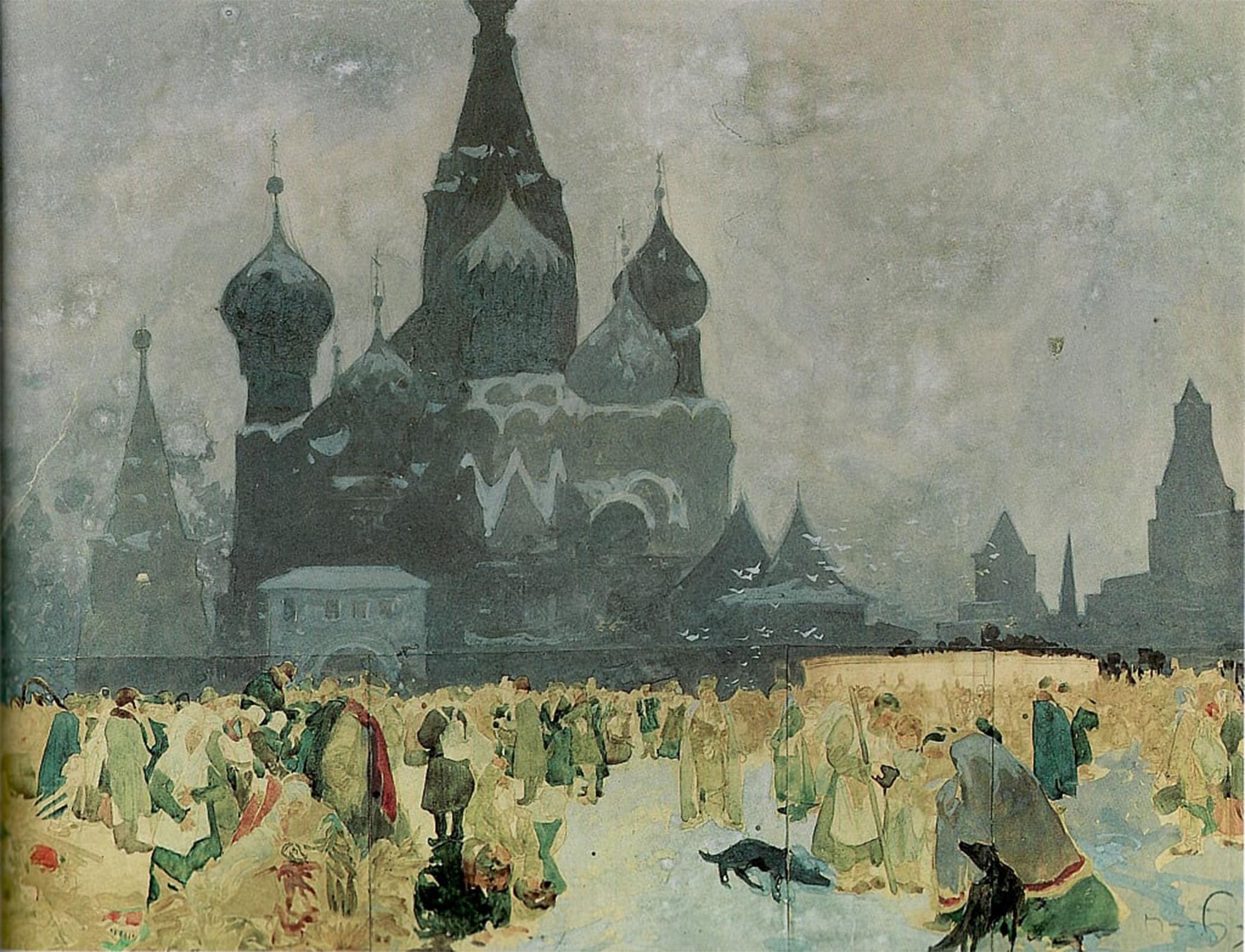 SERENDIPITP Vintage Picture Print on Canvas Wall Art Poster the Meeting Na Krizkach by Alphonse Mucha Artwork Print Poster for Wall Decor 60x90cm