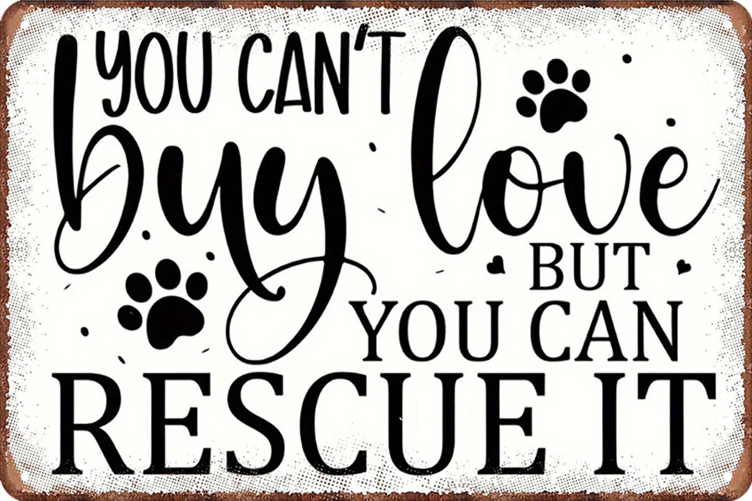 Formeyart Love Saves Dogs Vintage Funny Dog Tin Sign,Retro Love Of Dog Metal Sign,Dogs Decor For Dog Lovers Dogs House Fence Farm Home Garage 8X12 Inches (Love Saves Dogs)