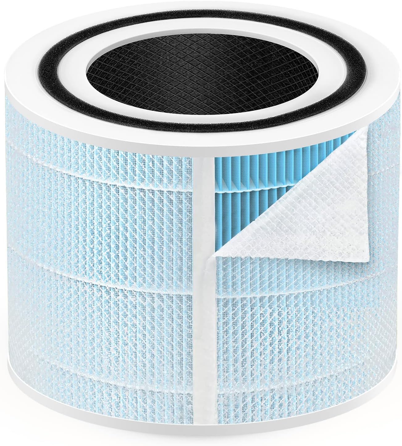 Smoke Remover Filter Compatible with Levoit Core 300 & PuroAir 240 Air Purifier, 4-in-1 H13 True HEPA Core 300S P350 Core300-P Filters, Fit Part# Core 300-RF-SR P350-RF, Blue 1-Pack