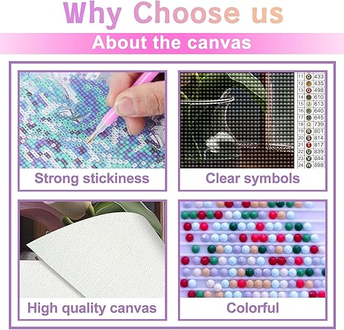 Miniatura 9 de Kits de pintura de diamantes para adultos, arte de diamantes de flores, lirio de cala rosa, bricolaje 5D, taladro redondo completo, diamantes de