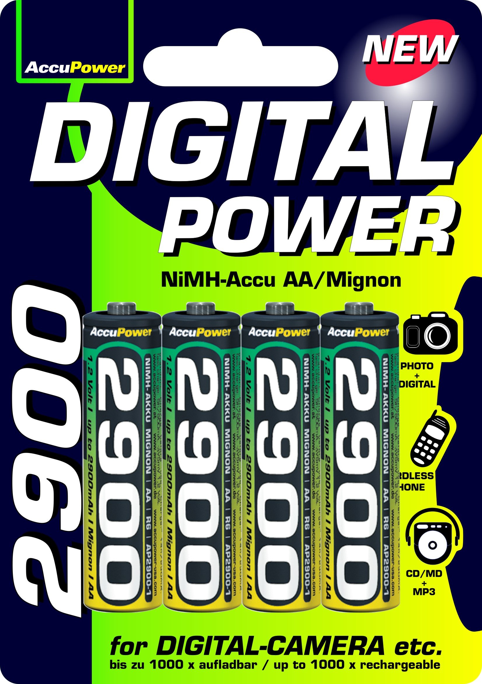 AccuPower AP2900-4 AA/Mignon/LR6 2900mAh battery - (Pack of 4)