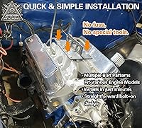 Vista 8 de LS - Placa elevadora de motor SBC BBC compatible con Ford 2,4 barriles Holley Spread Bore Carb placa de elevación universal del motor, negro