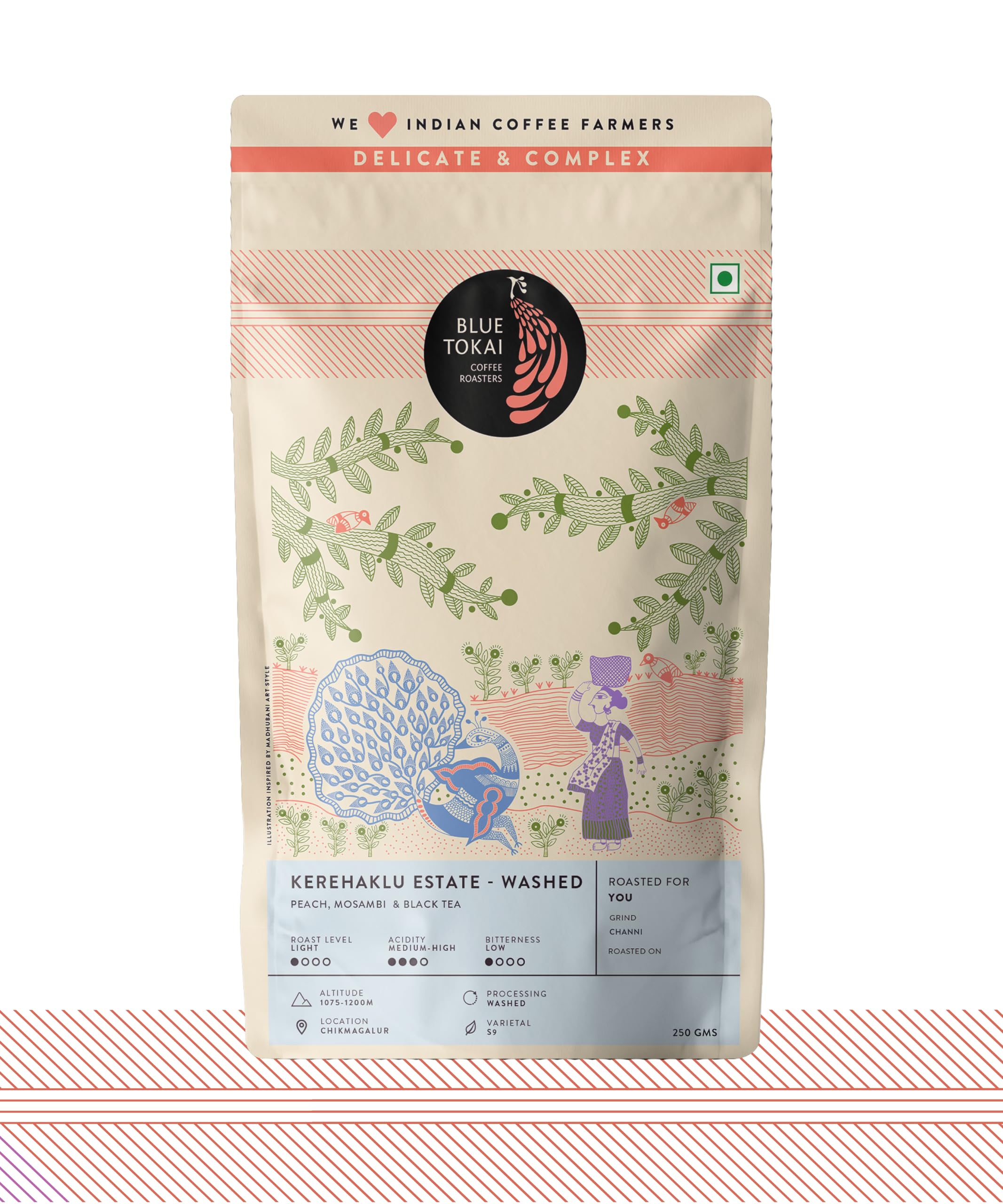 Blue Tokai Coffee Roasters Kerehaklu Estate Washed - Light Roast (Chani Grind) 250g | Made with 100% Specialty Grade Arabica Freshly Roasted Ground Coffee (B0C2CFS1S1) Amazon Price History, Amazon Price Tracker
