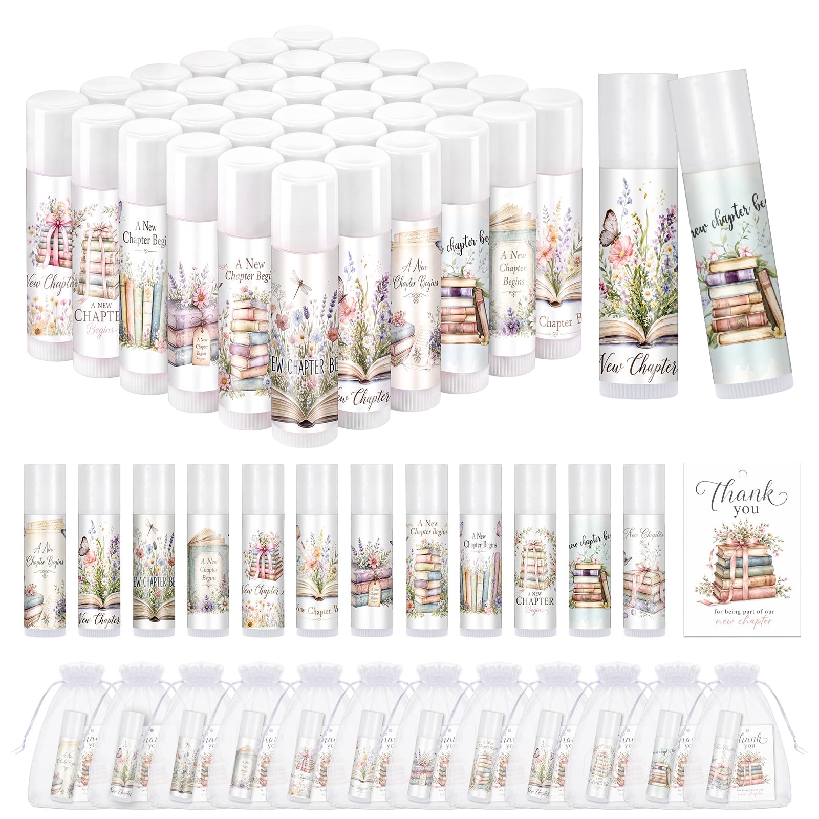 36 Set A New Chapter Begins Wedding Favors Lip Balm for Guests Bulk