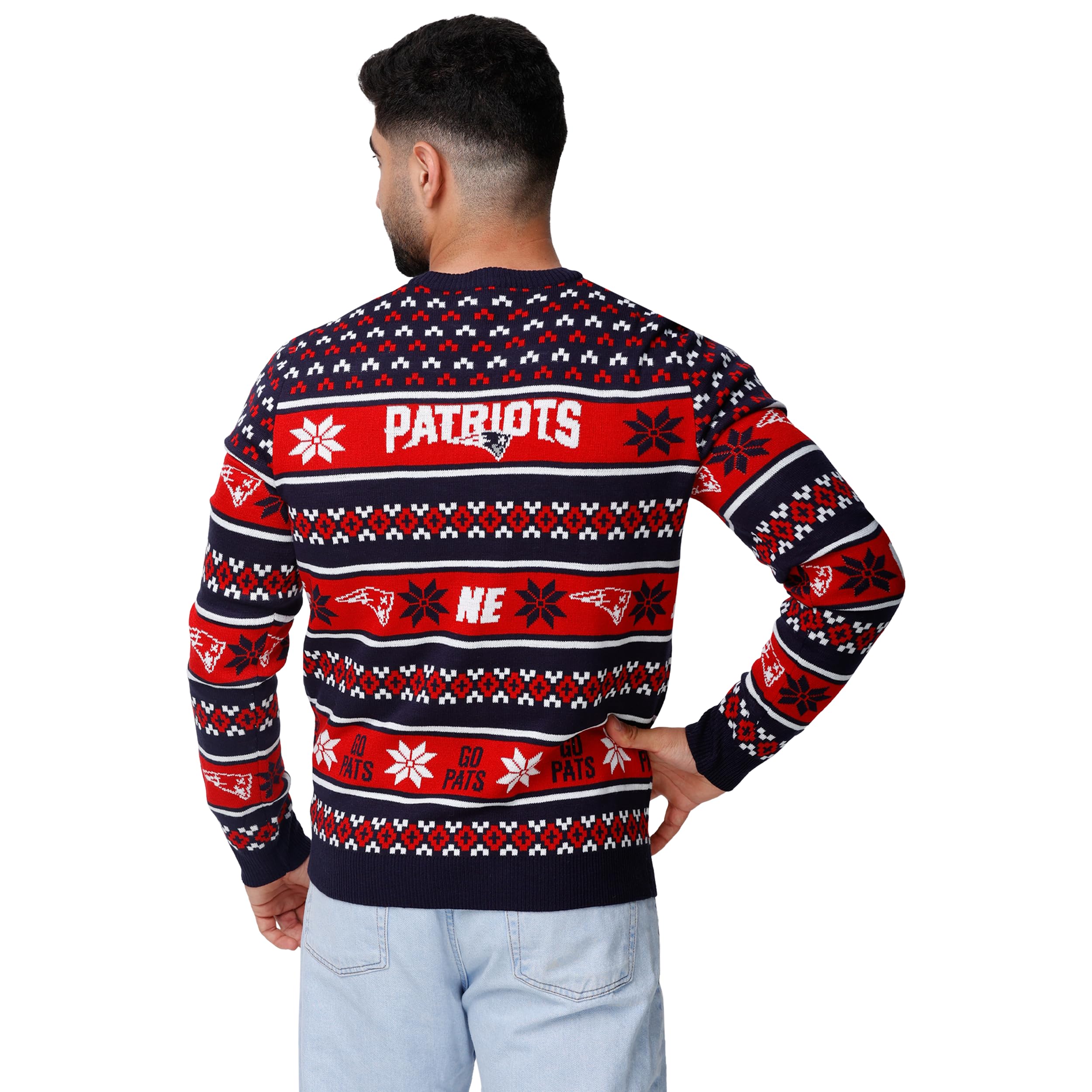 FOCO Pull Ugly pour Homme NFL Big Logo Ugly Sweater, Couleur de l'équipe, XL, Couleur de l'équipe :, XL