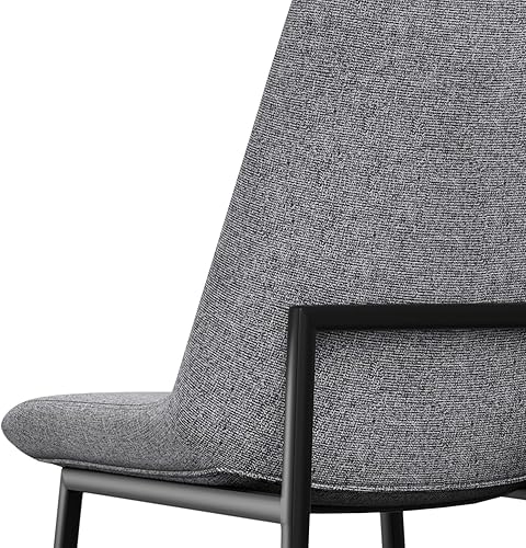 Miniatura 6 de SIMPLIHOME Savannah - Juego de 2 sillas de comedor con marco de metal negro tapizado y tela estilo lino, color gris, asiento moderno para comedor