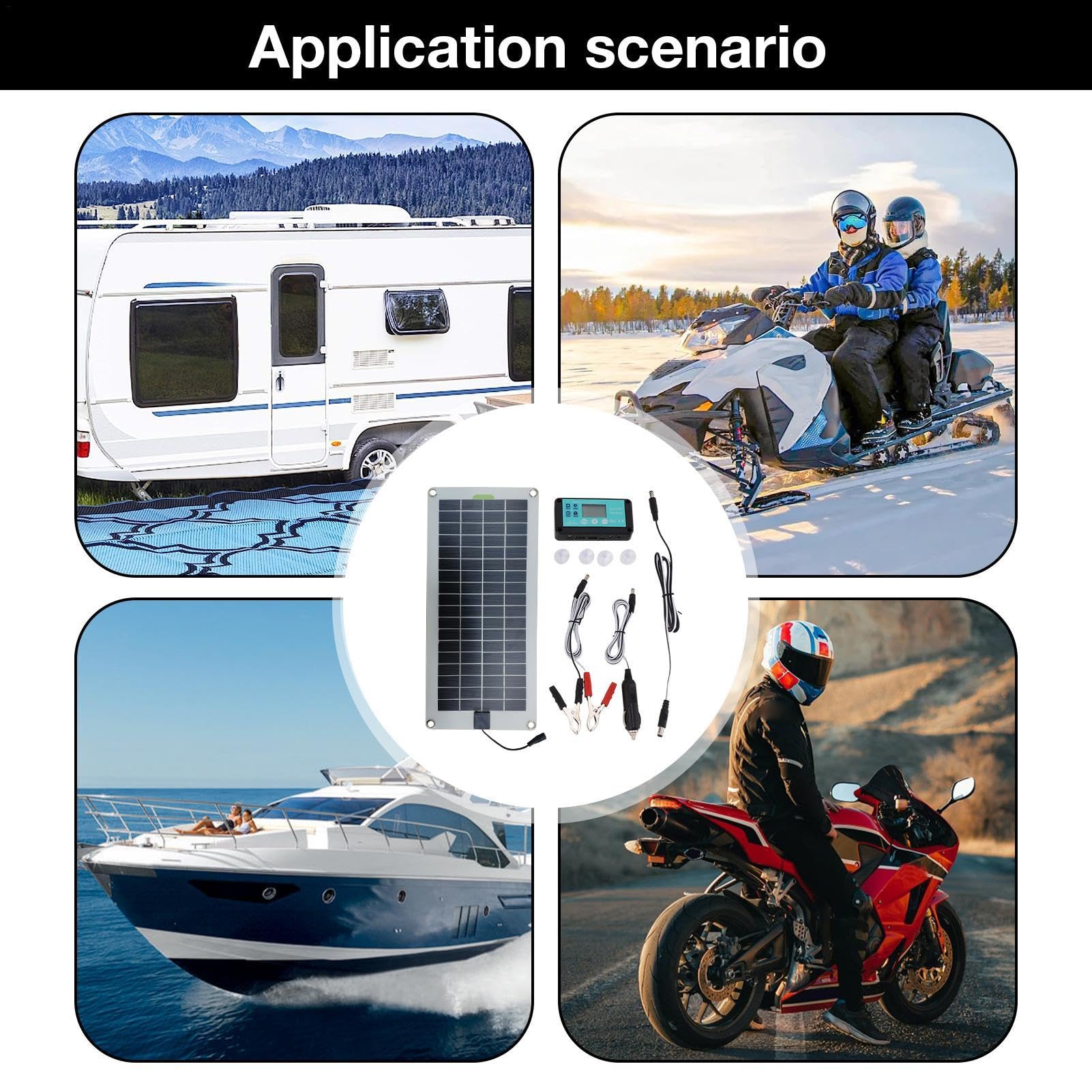 Caricabatterie per auto a energia solare, 30 W, 12 V, kit di ricarica per | pannello solare, pannello solare portatile impermeabile, caricabatterie per auto, auto, Mo