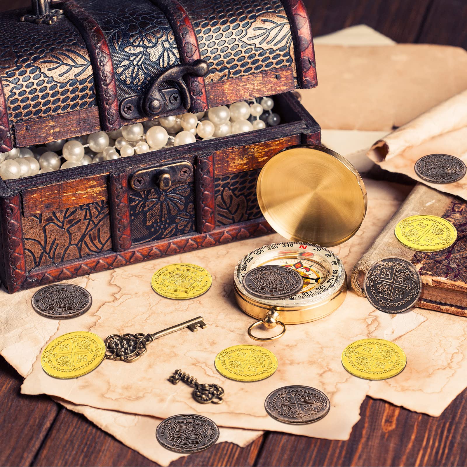 Snapklik.com : Charniol 200 Pcs Pirate Coins Plastic Treasure Coins ...