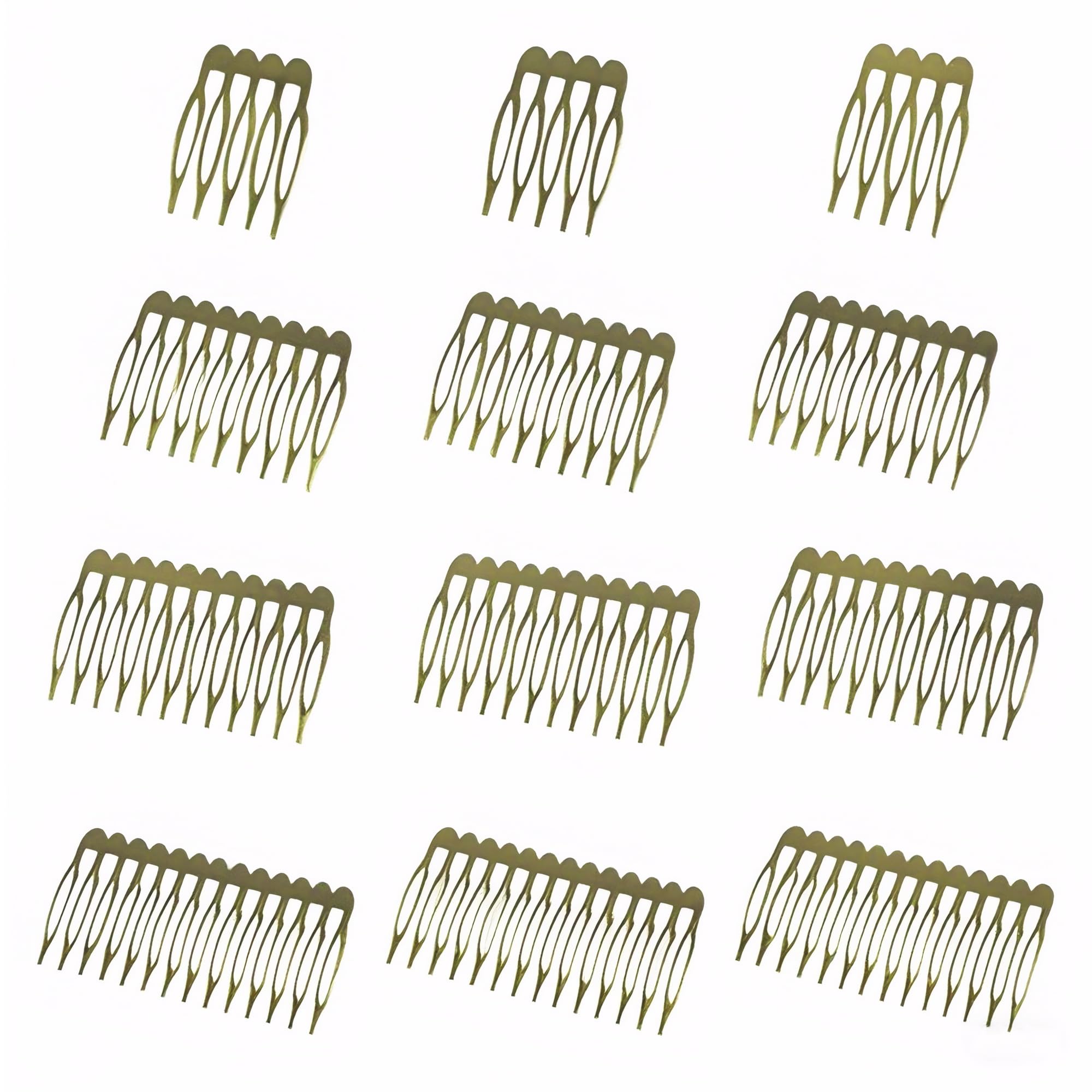XCSJ Pack of 12 Metal Side Combs 5, 10, 12