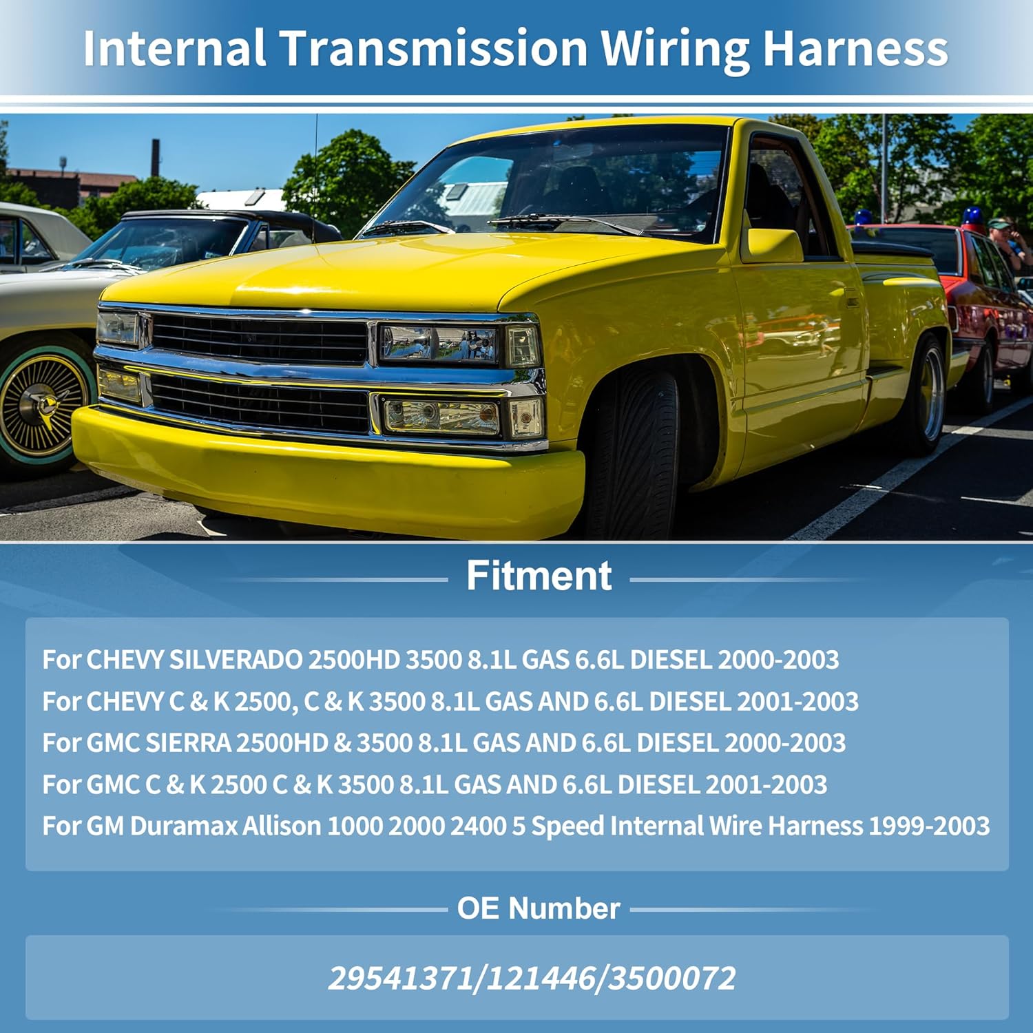 No.29541371 Internal Transmission Wiring Harness for Chevy Silverado 2500HD 3500 2000-2003 8.1L Gas 6.6L Diesel 5-Speed for GM Duramax for Allison 1000 2000 2400 6-Solenoid