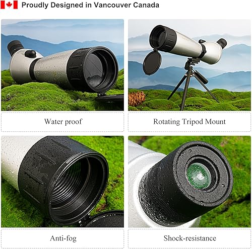 Miniatura 4 de Fetch Falcon 25-75X75 FMC HD Spotting Scope (resistente al agua de largo alcance) con adaptador de teléfono trípode de metal y bolsa de transporte