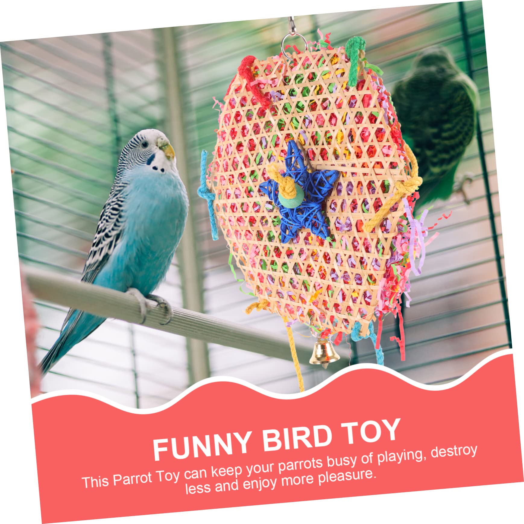 BESPORTBLE 6piezas Juguete Colgante para Aves Juguete Divertido para Periquitos y Loros para Masticar Jaula De Cuerda Natural para Mascotas