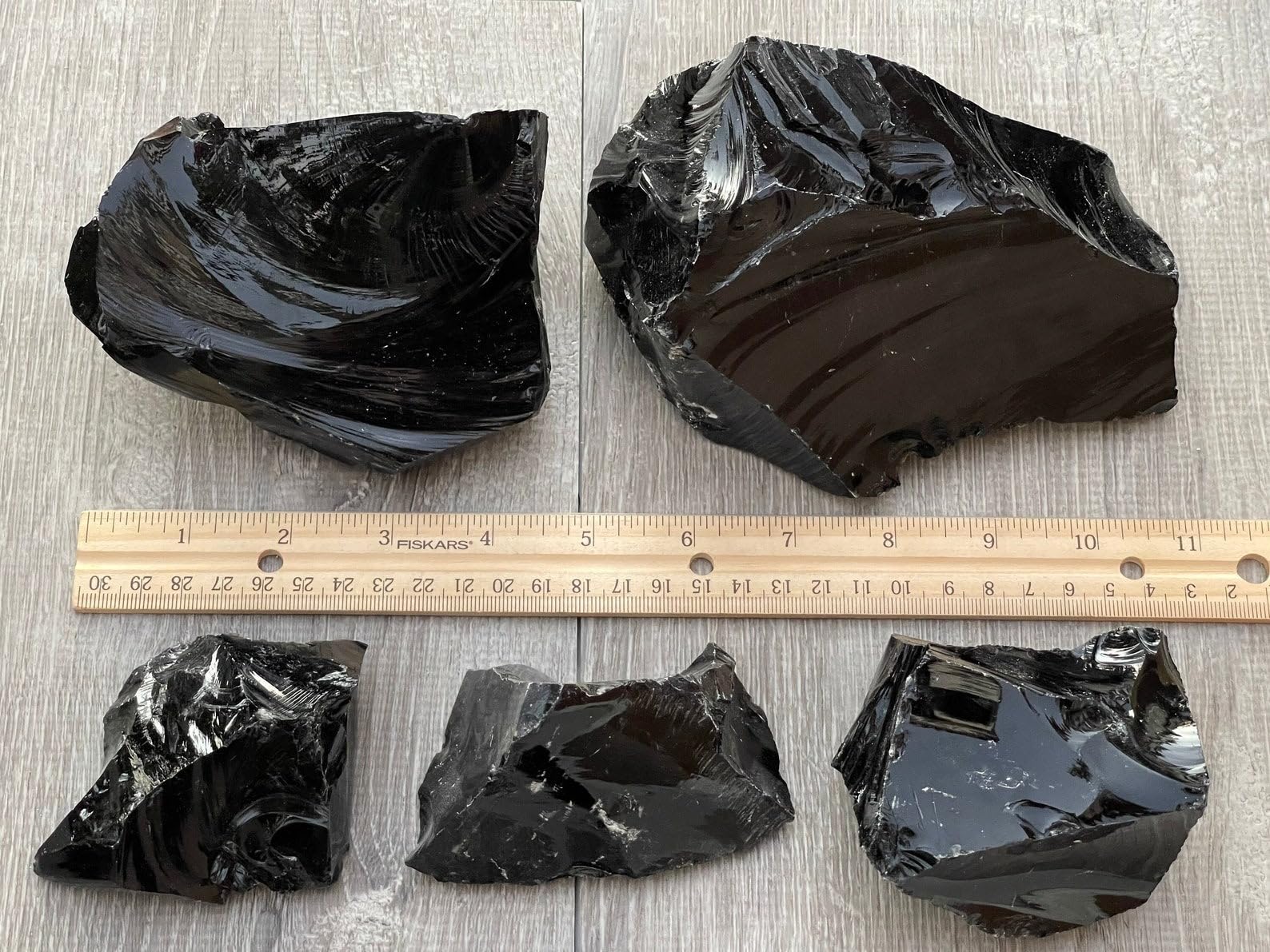 Amazon.co.jp: 特大ブラックオブシディアン原石 3~6インチ 天然黒曜石