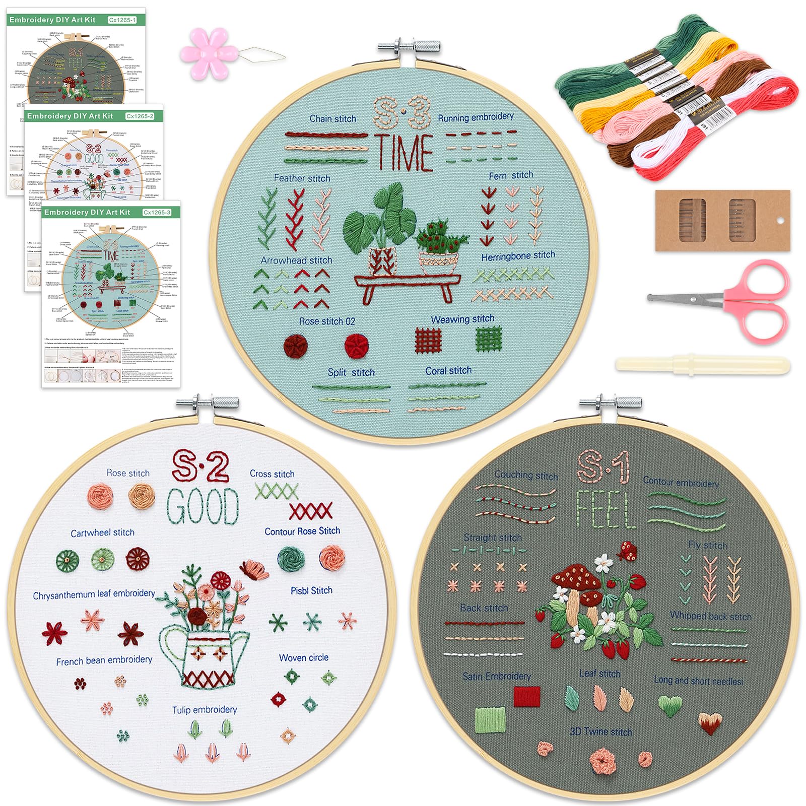 Beginner Embroidery Kit - Learn Cross Stitch! -1