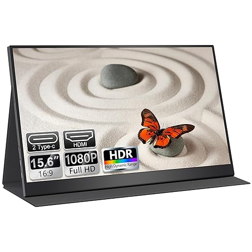 Écran Portable 15,6" Full HD IPS 1080P Mat, Ultra-Leger, Compatible avec Laptop/PC/MacBook/Téléphone/Xbox/PS4/PS5/TV, Ports HDMI/USB-C, Étui de Protection & Montage VESA