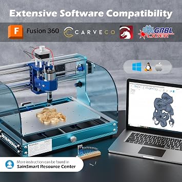 Genmitsu 3018-PROVer V2 CNC Mill for Beginners, Benchtop CNC Mill with Limit Switch and Emergency Stop, Upgraded Z Axis Aluminum Spoilboard, Working Area 284 x 180 x 40 mm 11.2 x 7.1 x 1.6 inches