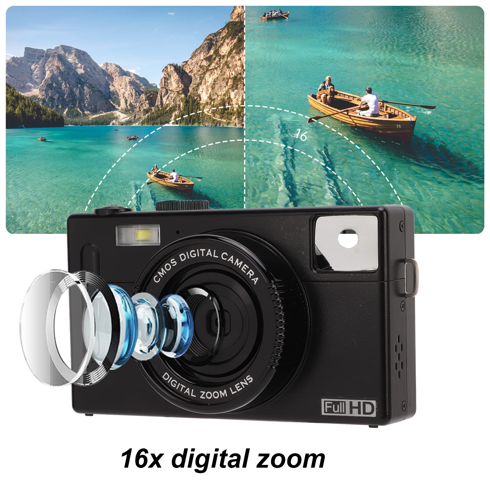 Fotocamera Digitale Compatta 48MP 4K Per Bambini E Principianti – Con Zoom 16x, Scheda 32GB E Tante Funzioni!