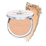 IT Cosmetics CC+ Airbrush Perfecting Powder Foundation (Medium) - Sheer to Full Coverage Pressed Powder, Blurring Pores & Dark Spots, Anti-Aging Face Makeup, Collagen & Niacinamide - 0.33 oz