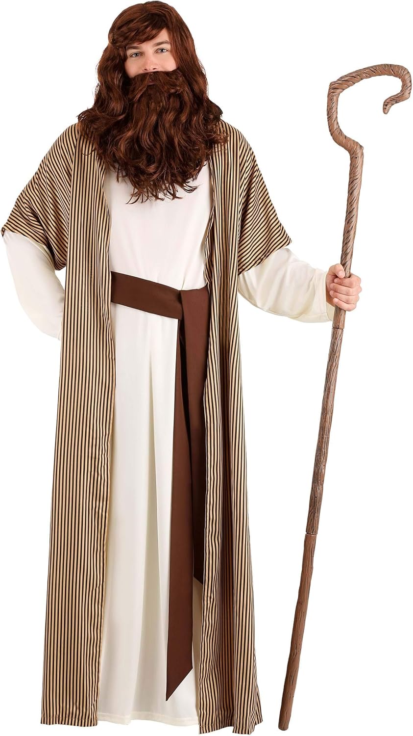 Joseph Costume for Men - Lightweight Polyester Tunic with Attached Robe, Adjustable Belt, and Traditional Styling - Image 2
