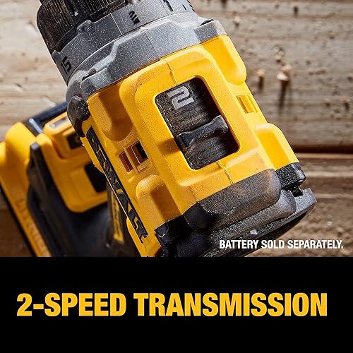 Miniatura 5 de DEWALT Taladro/destornillador inalámbrico MAX XR de 20 V, 1/2 pulgada, solo herramienta desnuda (DCD800B)