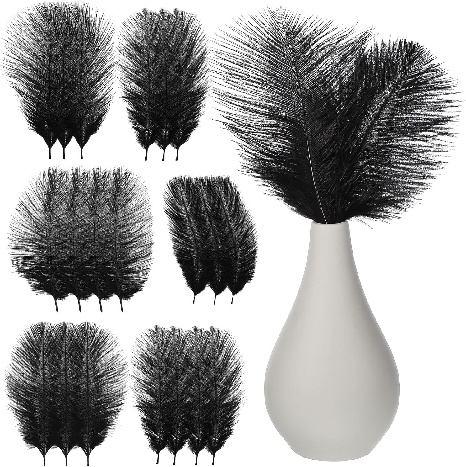KALLORY 20pcs Feathers for Cfafts 7 inch 20 pcs Natural Feathers for Wedding Easter Cosplay Gothic Costumes DIY Clothing Hats Accessories