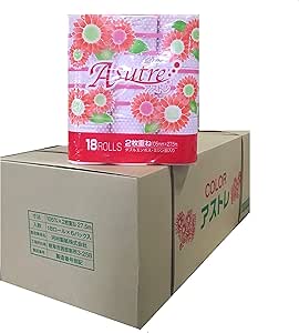 トイレットペーパー ダブル カラーアストレ 大容量108ロール 27.5m×18R×6個 1箱