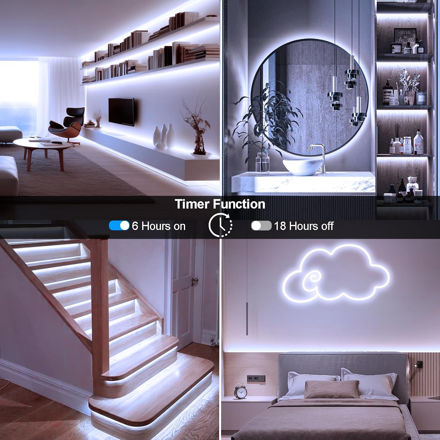 LED Neon Rope Lights 33Ft, 1200 LED Neon Lights Dimmable with Timer Outdoor Waterproof, Silicone Flexible DIY LED Strip Lights for Gaming Bedroom Outdoor Decor (Cool White)