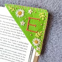 Vista 41 de Marcapáginas de esquina bordado a mano personalizado, lindo marcador de libro con flores, regalo de costura a mano para mujeres amantes de los Rojo