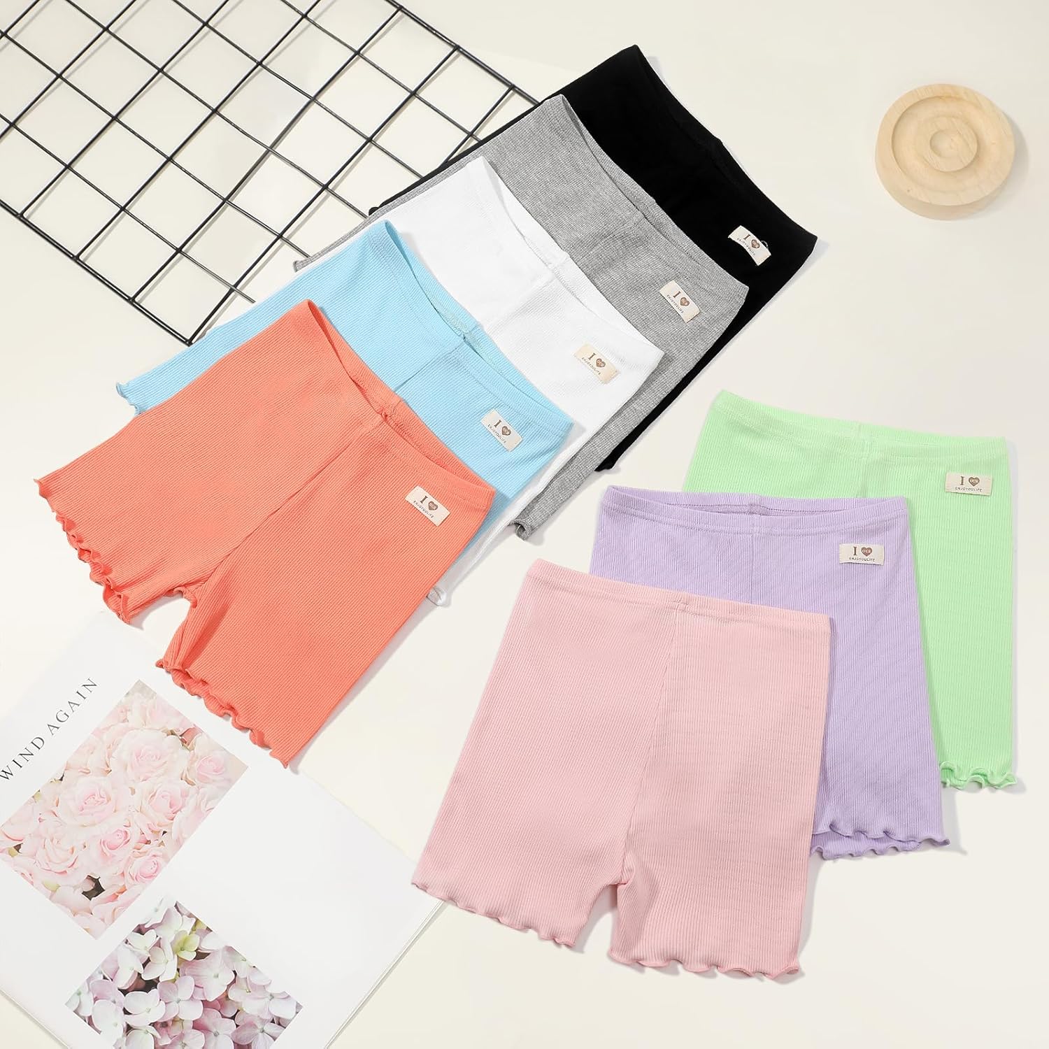 8 Pack Girls Shorts Toddler Biker Shorts Girl Under Dress Shorts Cartwheel Shorts Kids Safety Shorts - Image 2