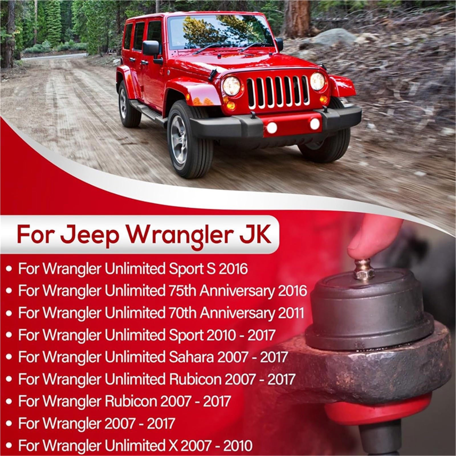 Ściągacz przegubu kulowego 10626 Wytrzymałe zamienne sworznie kulowe pasujące do Jeep Wrangler JK JKU 2007-2018, osi Dana 30 i 44