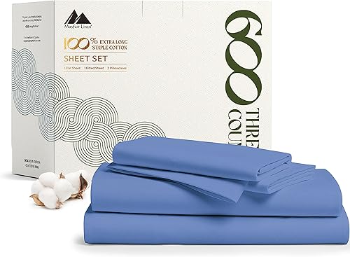 Miniatura 171 de Mayfair Linen - Juego de sábanas tamaño individual XL de 600 hilos, 100 % algodón, 3 piezas, refrescantes, en Yaxa, para colchón profundo