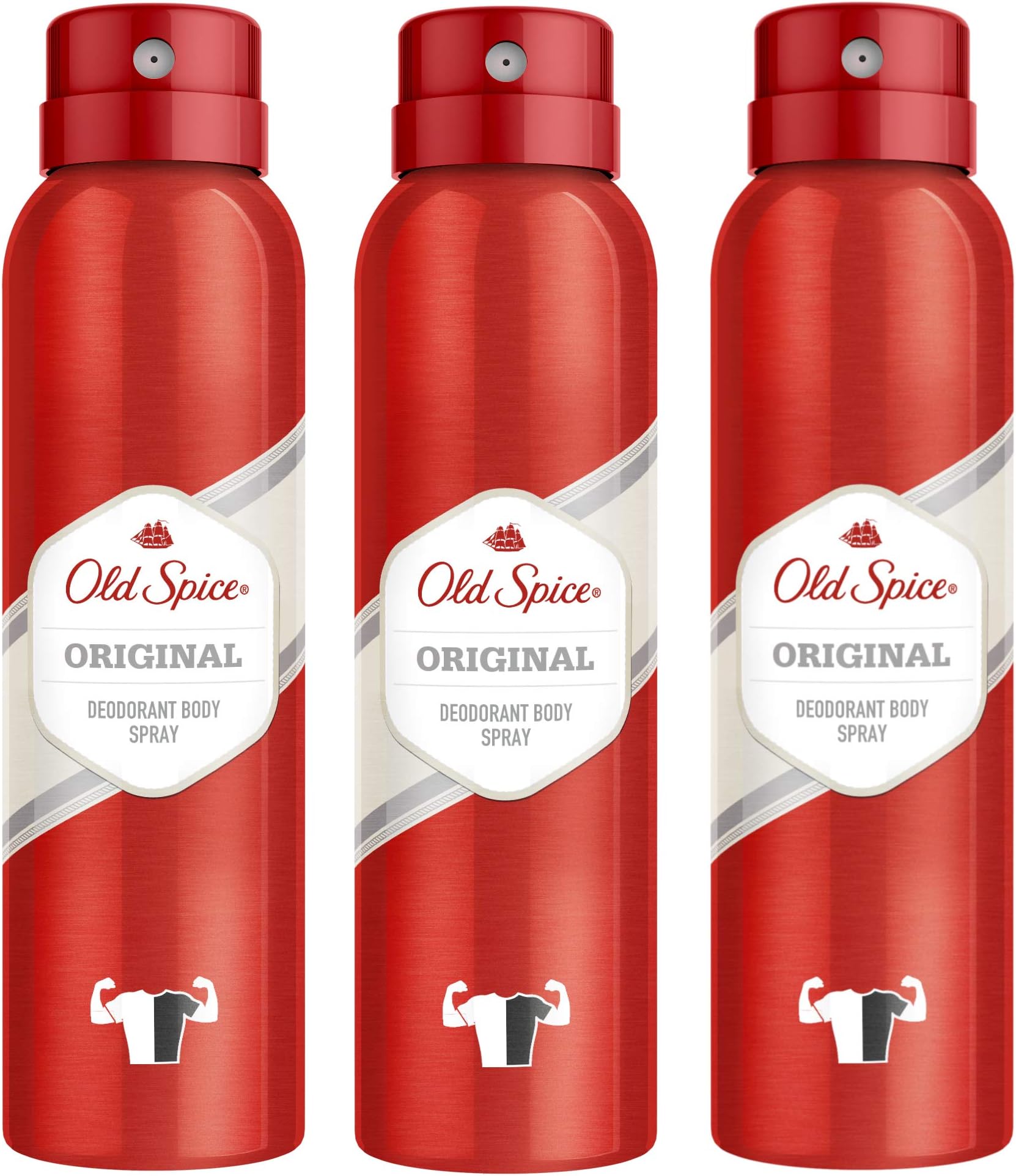 Old Spice Original Deodorant Body Spray For Men, 3 x 150 ml