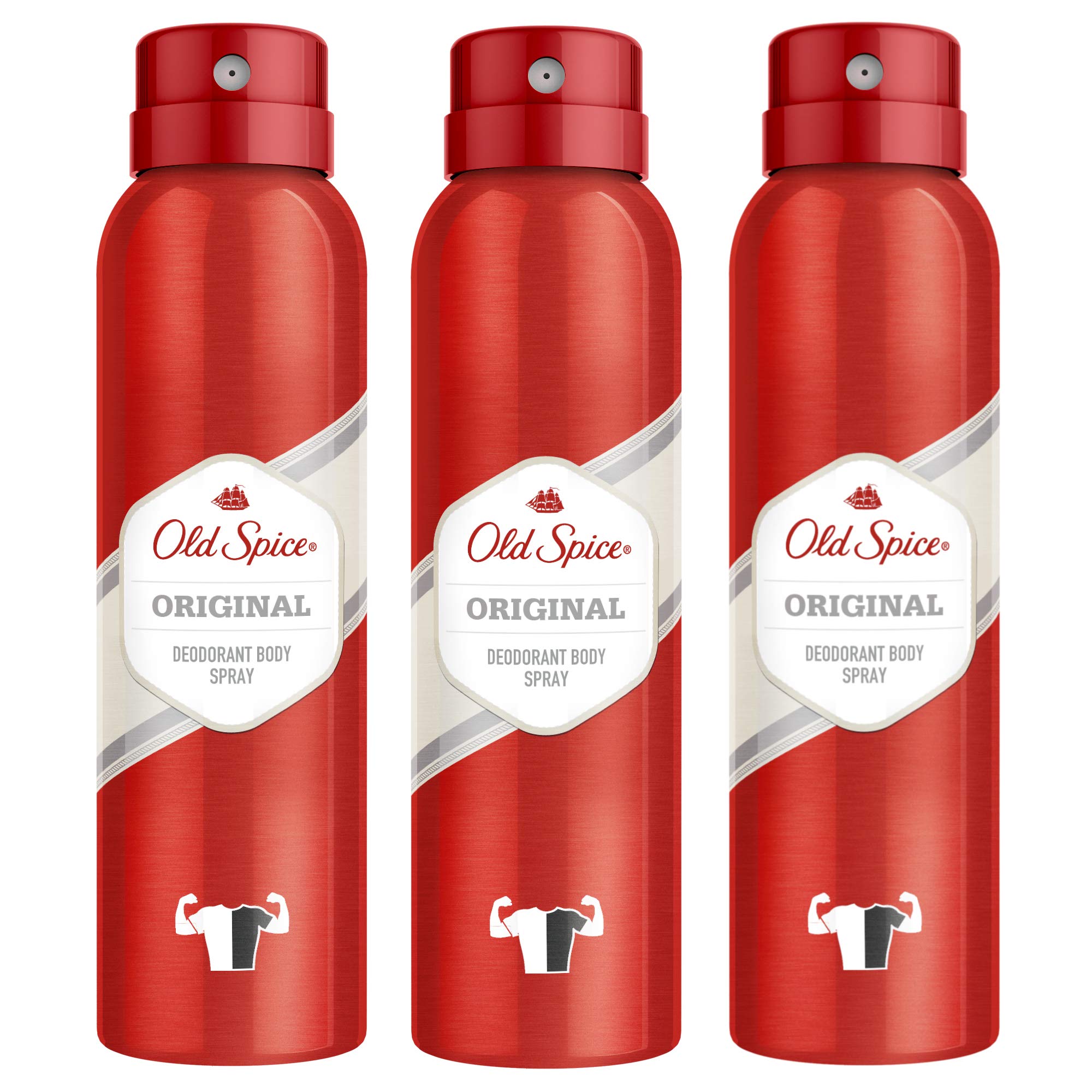 Old Spice Original Deodorant Body Spray For Men, 3 x 150 ml