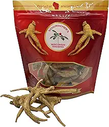 Schumacher's Pure Wisconsin Ginseng Roots - Saco de presente de 113 g de raízes de ginseng Wisconsin de tamanhos variados
