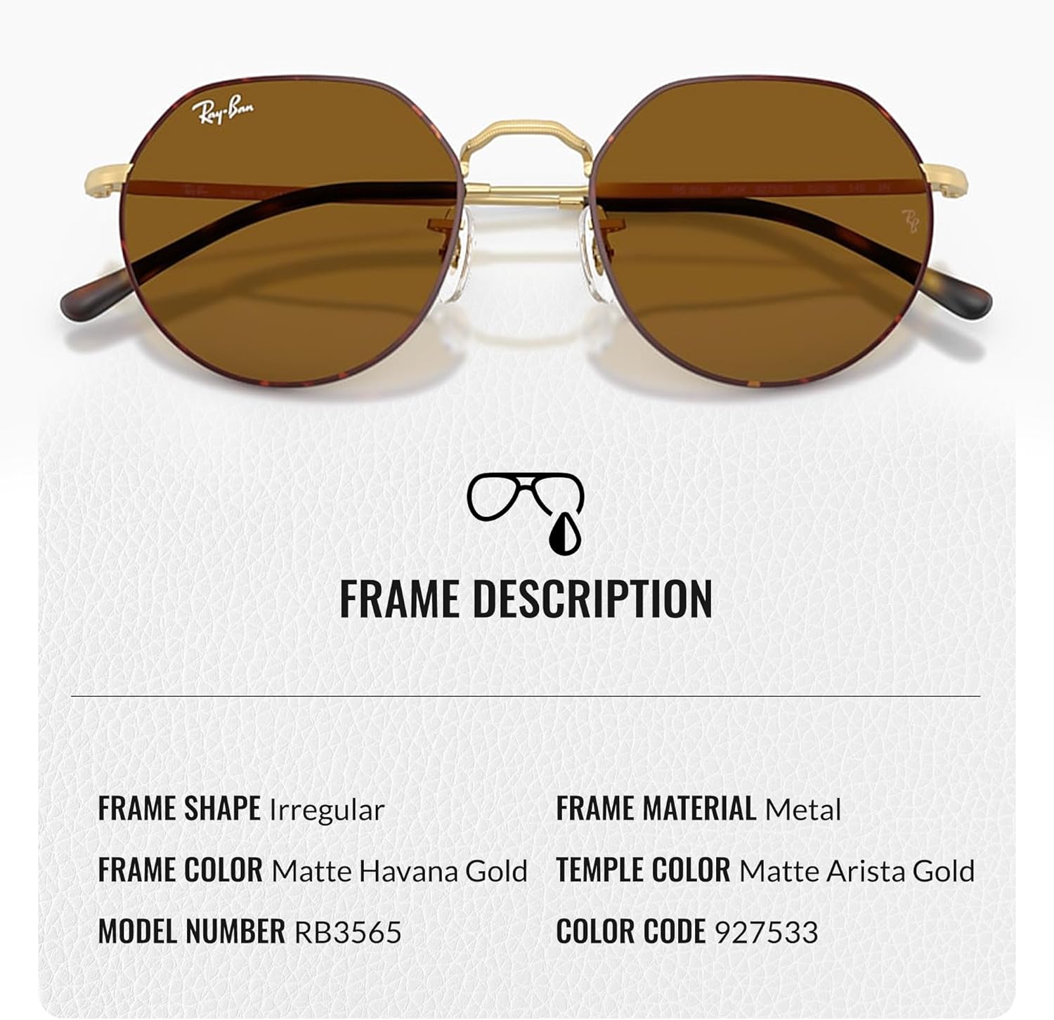Ray-Ban RB3565 JACK Square-Round Shaped Sunglasses for Men & Women with Official RAYBAN Eyewear Kit - Image 3