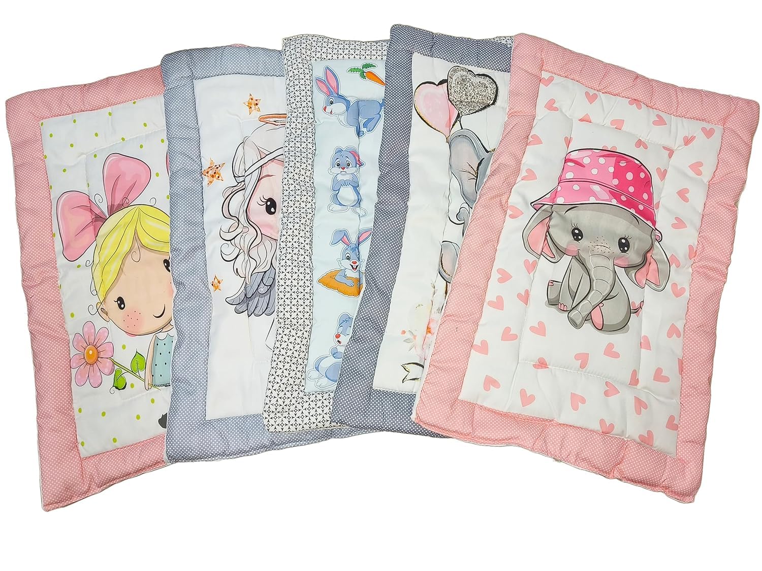 CUDDLE WEAVE New Born Baby Godadi Pack of 5 Combo Set Soft Cotton godi| Godari | Baby Bed | Crib Sheet | Cartoon Mat Baby Godadi | Bedding Set |Multicolor(Set of 5) - Image 6 thumbnail