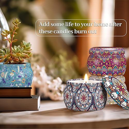 Miniatura 3 de TranquilBliss Juego de velas perfumadas de regalo, paquete de 4 velas de aromaterapia de 4.4 onzas, velas de combustión de 120 horas duraderas para