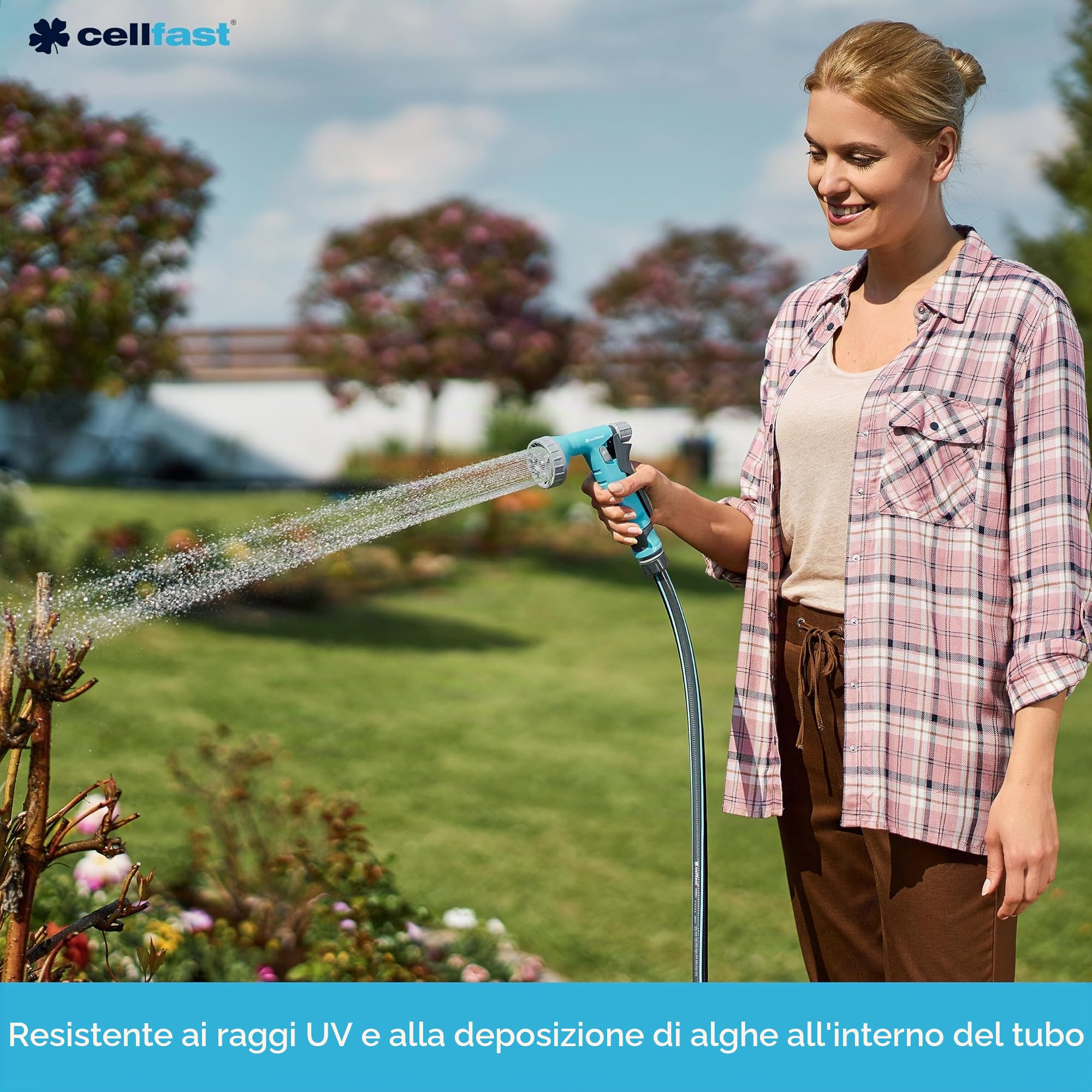 Cellfast Cellfast MULTIFLEX ATSV a 6 strati Tubo da giardino Tessuto a doppio incrocio e tricot ATS2™ Resistente ai raggi UV e alla formazione di alghe 35 Bar (1/2" 30 m)