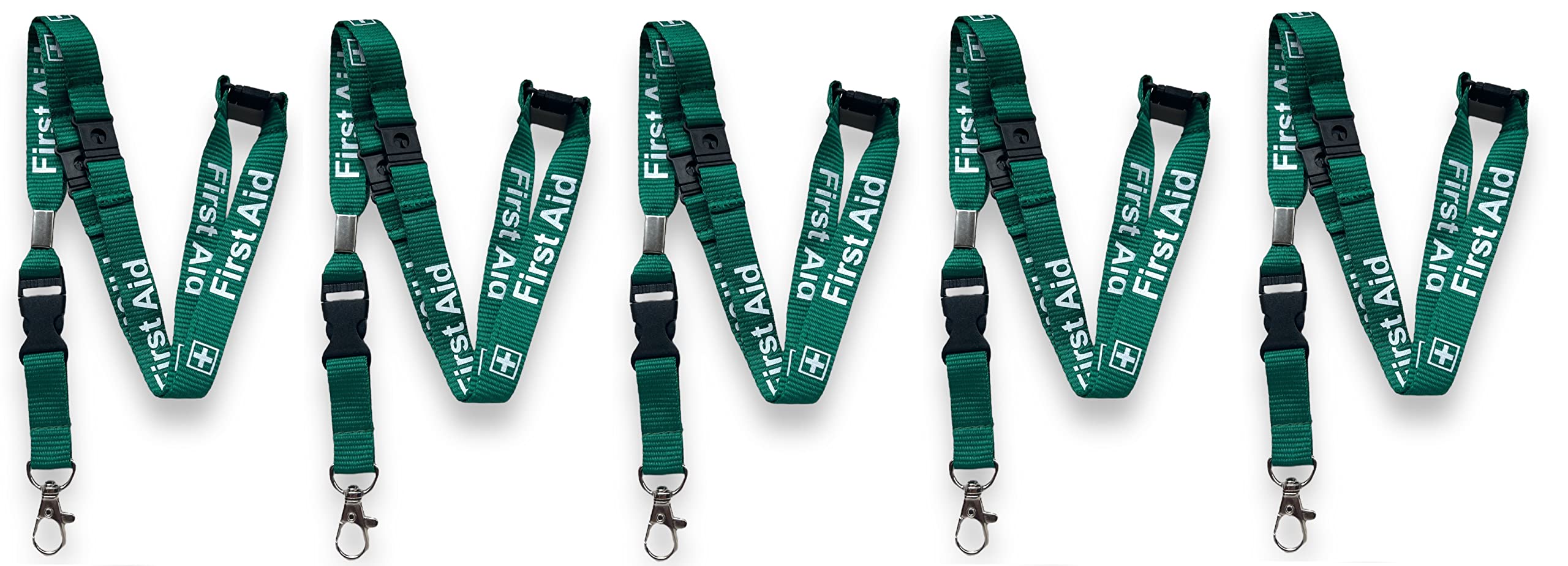 PAC Supplies Global 15mm Green First Aid Lanyard With 3 Point (Triple) Safety Breakaway & Detachable Buckle Clip (5)