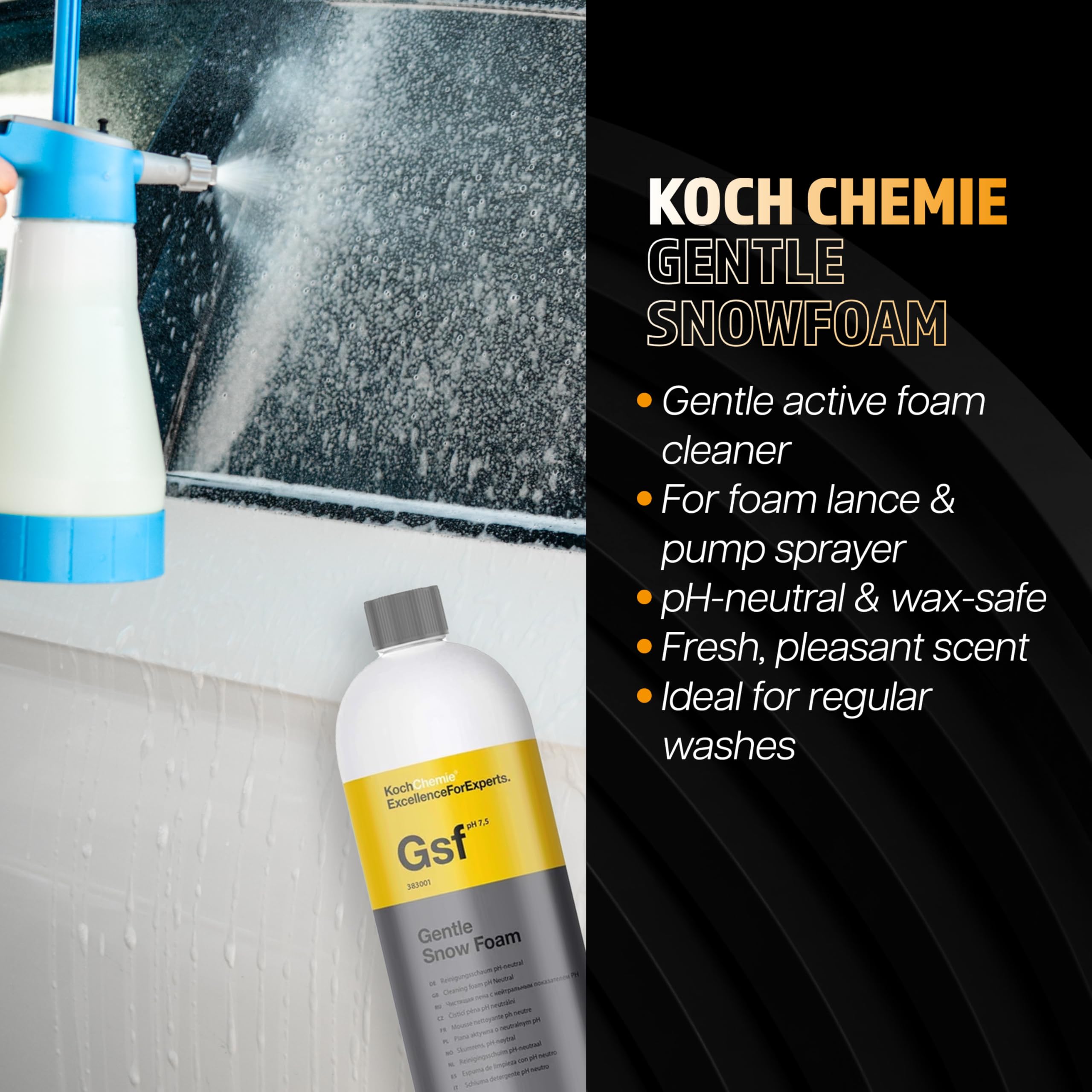 Koch Chemie - Juego de limpieza para coche (cubo de 20 l, tapa + inserto Grit Guard + champú Nano Magic + Insect&DirtRemover + Espuma de nieve suave + Allround Quick Shine | Paño de secado + guante de