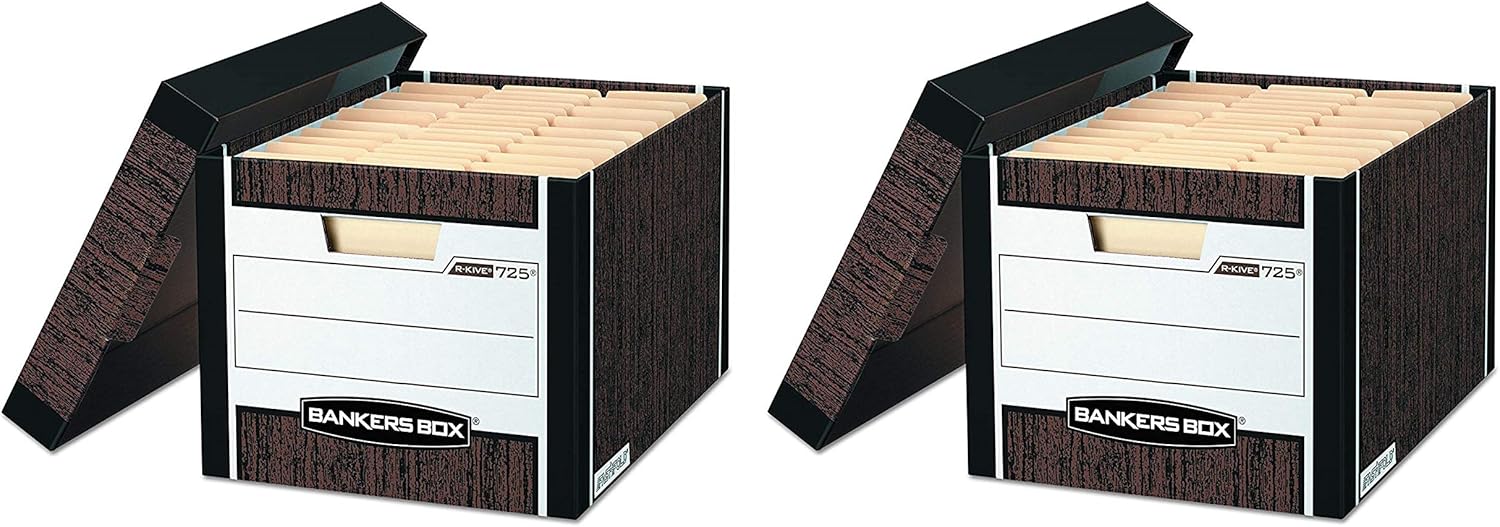 Amazon Bankers Box RKive 丈夫な収納ボックス ファストフォールド 持ち上げて外せる蓋 レター/リーガル