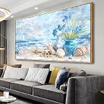 Mur Art Nature Scène Rustique Mur Décor Agritourisme Barn Toile Peinture Wildflower Floral Mur Art pour Chambre Salon Salle à manger Maison Bureau Décor 20"x40"(50CMx100CM)(50CMx100CM) avec cadred