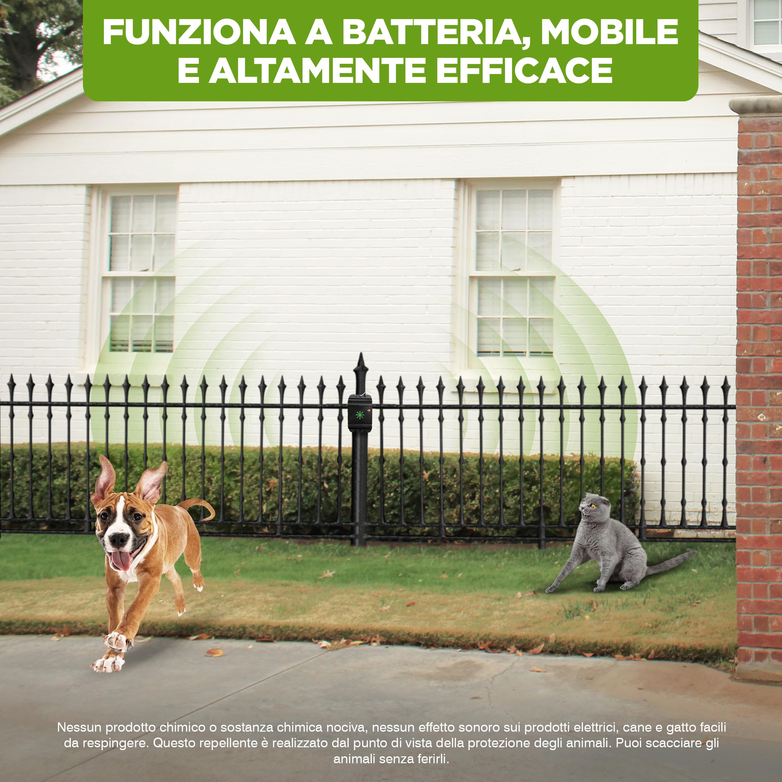 ISOTRONIC repellente animali ultrasuoni gatti cani dissuasore fienile giardino auto garage batteria raggio 40m² 3 pezzi efficace esterno interno protezione difesa mobile impermeabile stop parassiti