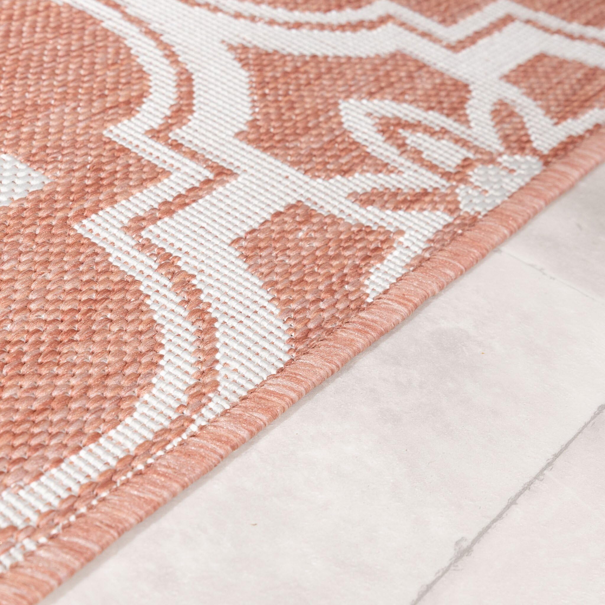 FRAAI | Home & Living Tapis d’extérieur – Rio Flower Rose - 120x170cm - Tapis Exterieur Resistant Pluie - Rectangulaire - Terrasse, Jardin, Balcon