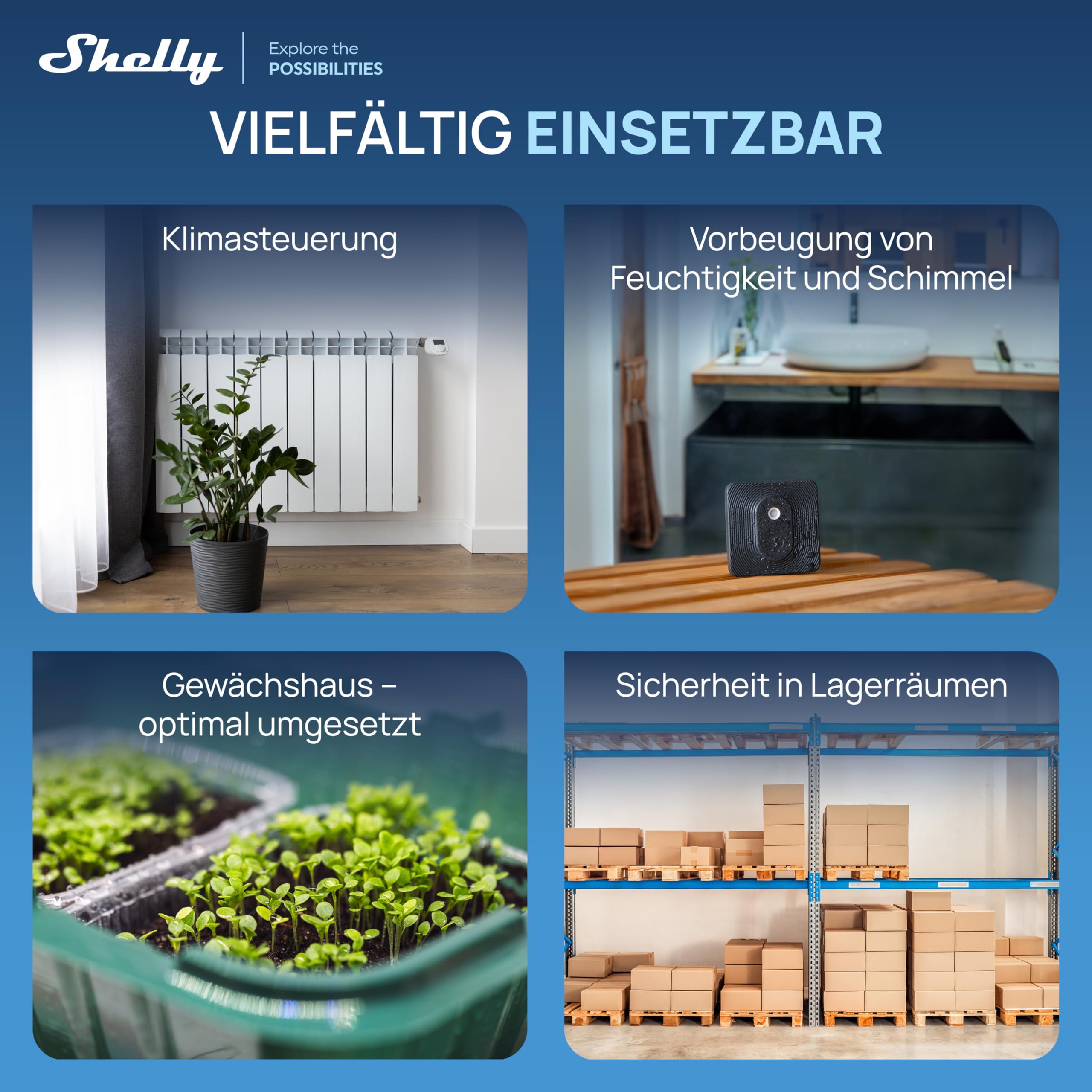 Shelly BLU H&T ZB Elfenbein - Bluetooth & Zigbee Temperatur- und Luftfeuchtigkeitssensor, IP54, Smart Home, Lange Batterielebensdauer, Verschlüsselung, Fernüberwachung, Kabellos, Gateway Erforderlich