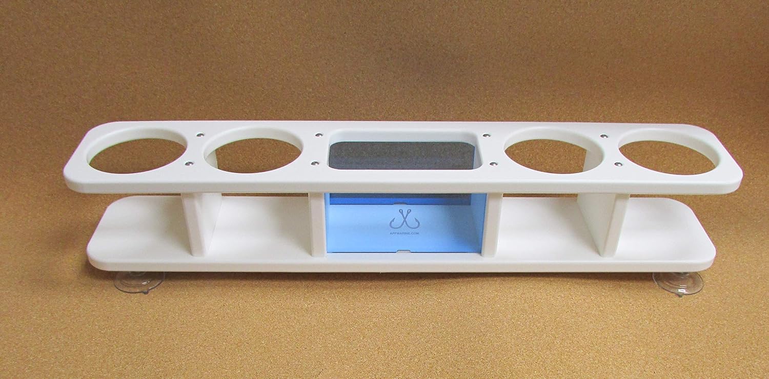 Inline Four Beverage Cup Holder w Storage Box Catch All