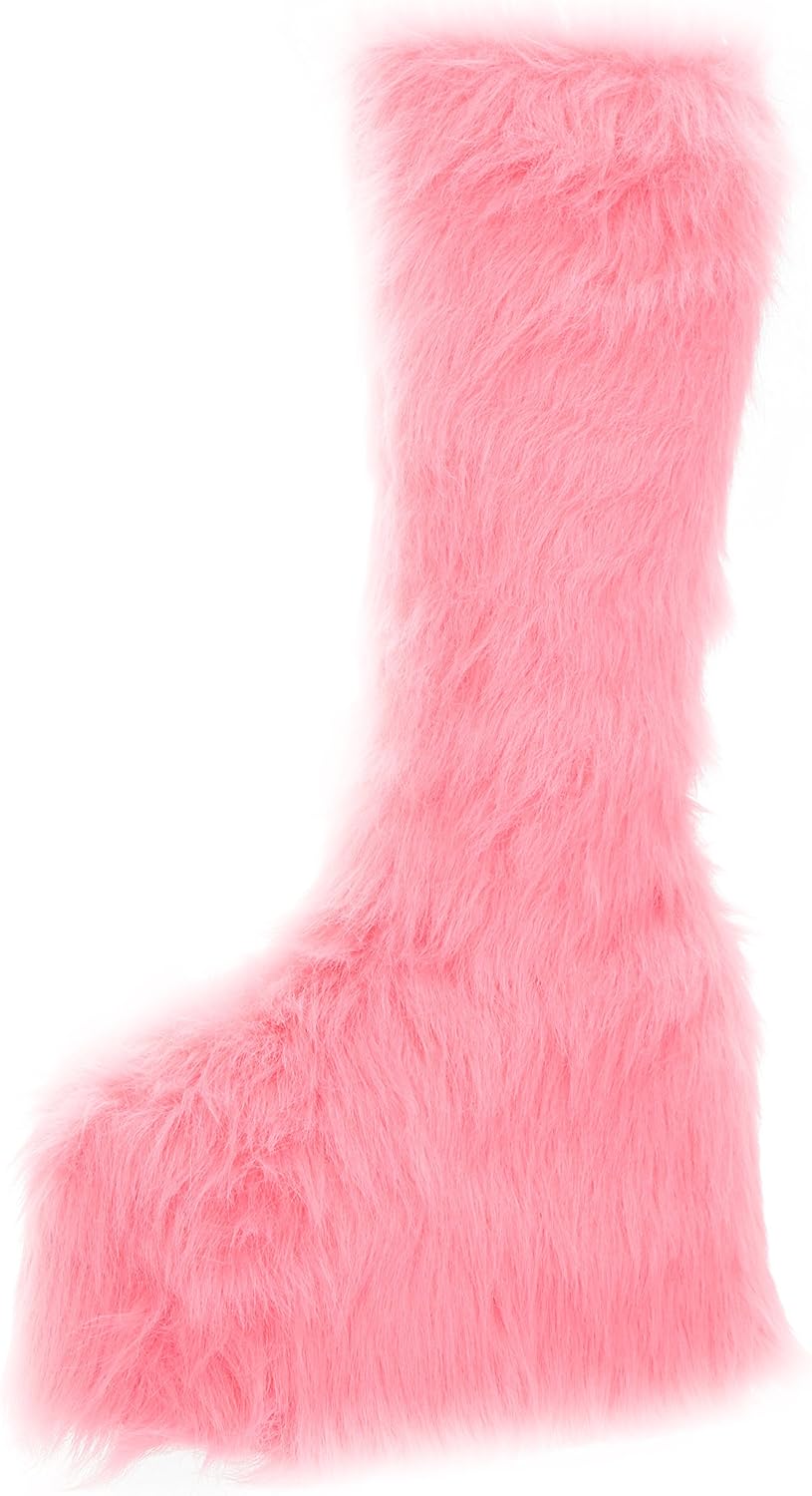 Ellie Shoes Women's 500-Fuzz Boot, Pink, 9 US/9 M US
